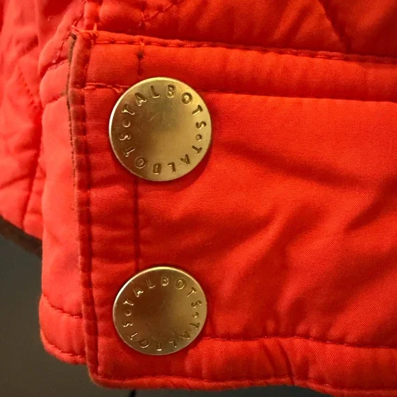 Talbots Quilted Barn Jacket Bright Red Orange - Women’s XL Cabincore Chic Cozy - Picture 4 of 12